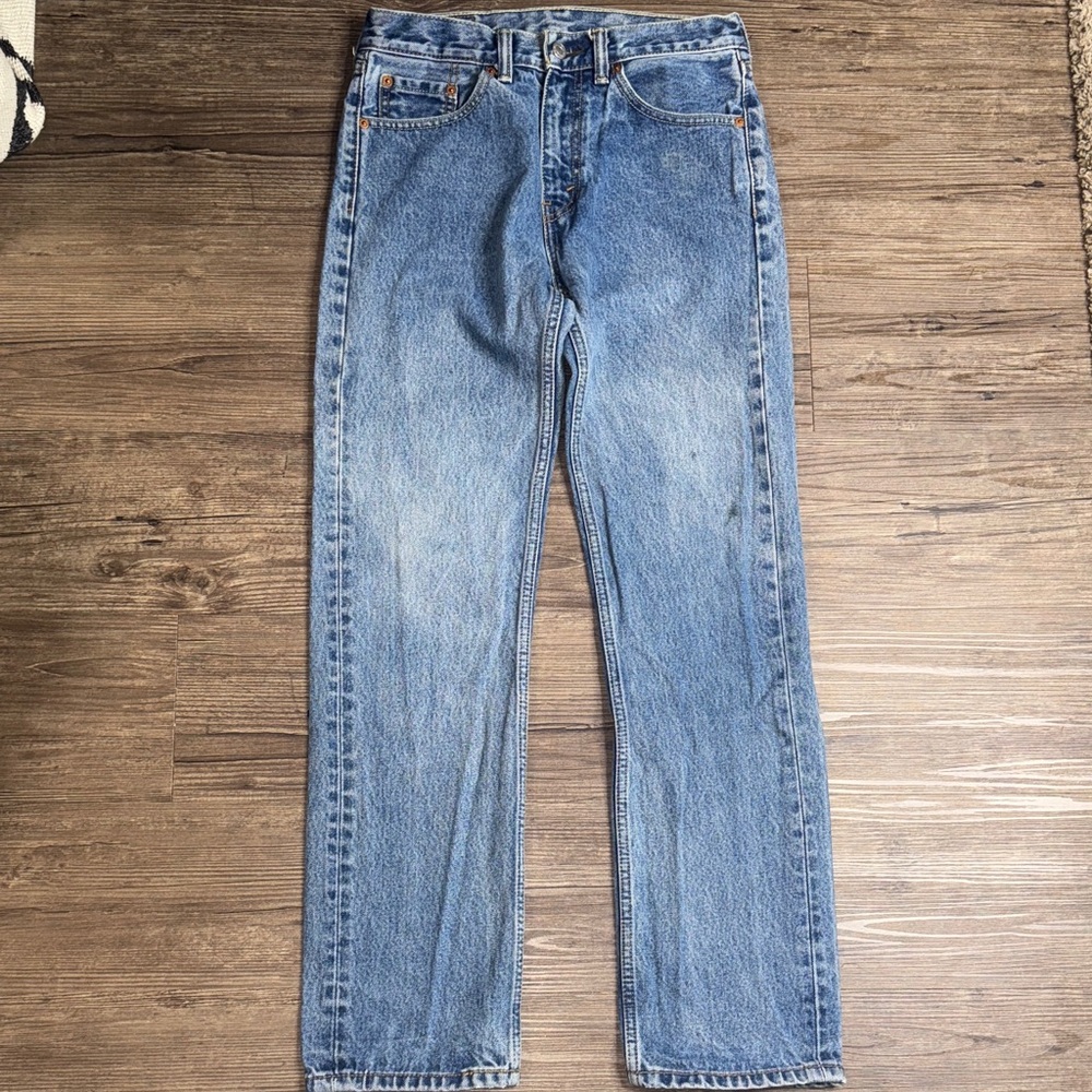 Levi's 505 Men's Straight Washed Blue Jeans MidRise 30x32